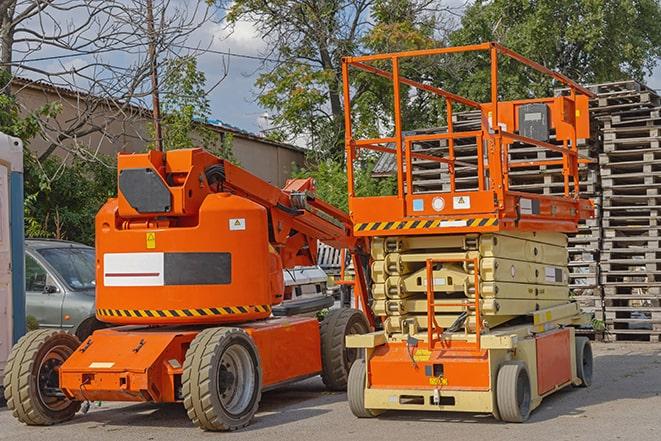 forklift loading pallets in a warehouse in Blackfoot